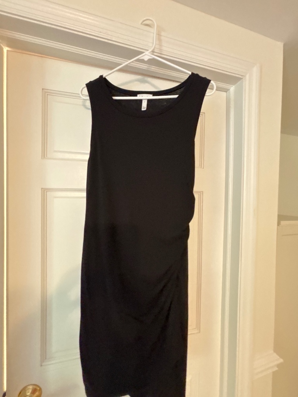 Leith side ruching black dress